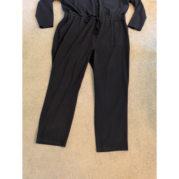 Women With Control Black Knit denim One Piece Jumpsuit 3X Loungewear Stretch - Picture 4 of 16